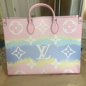 Louis Vuitton Pastel Pink and Blue Tote